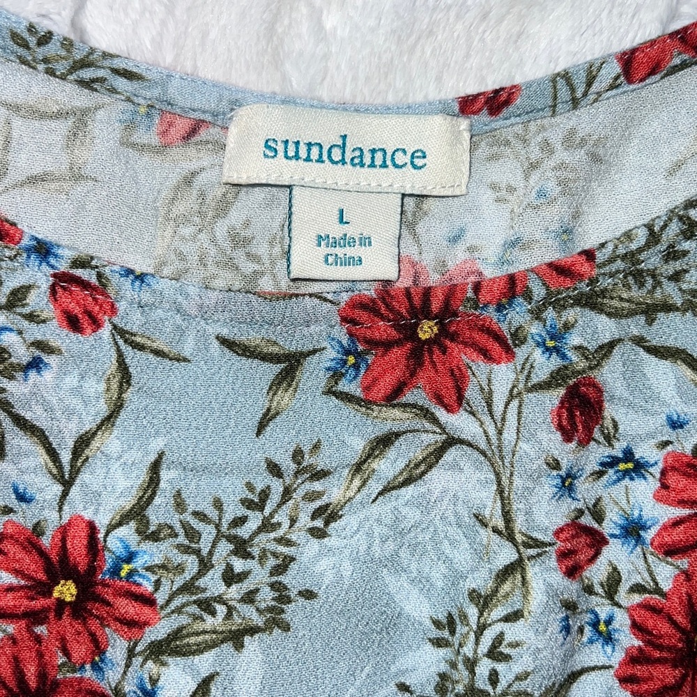SUNDANCE ~ FLORAL PRINT BLOUSE ~ SIZE LARGE - Picture 9 of 10